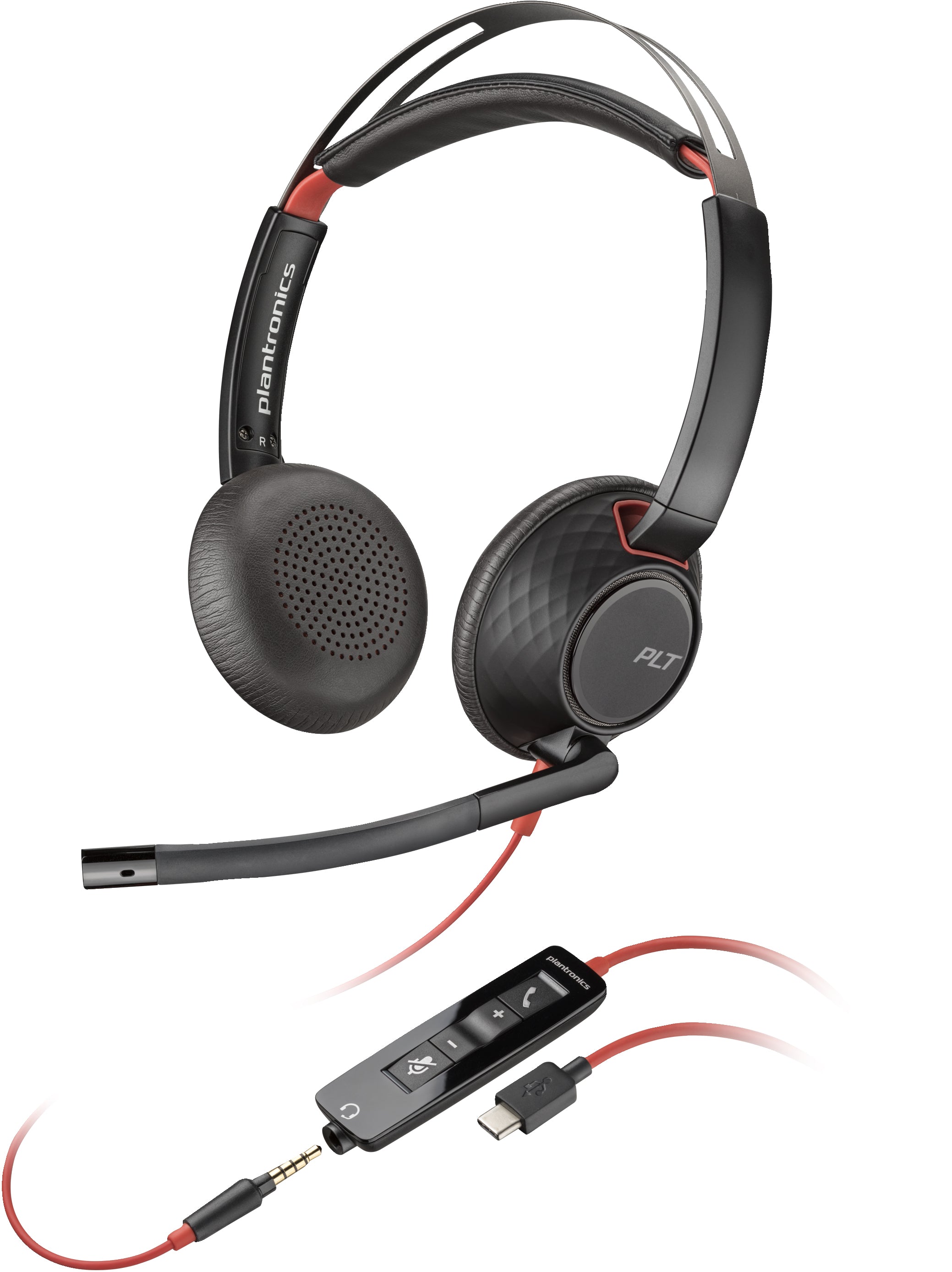 Poly Blackwire 5220 - Alambricos, USB-C con adaptador USB-C/A, conector 3.5 mm, Binaural Poly Blackwire 5220 - Alambricos, USB-C con adaptador USB-C/A, conector 3.5 mm, Binaural